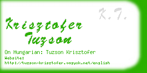 krisztofer tuzson business card